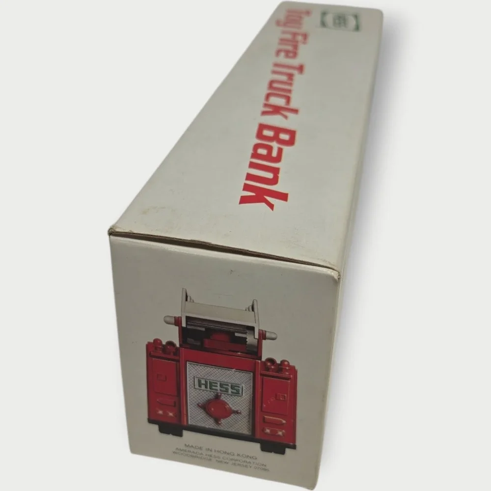 NEW Hess Toy Fire Truck Bank 1986 Red‎ White Original Gas & Oil Theme HONG KONG
